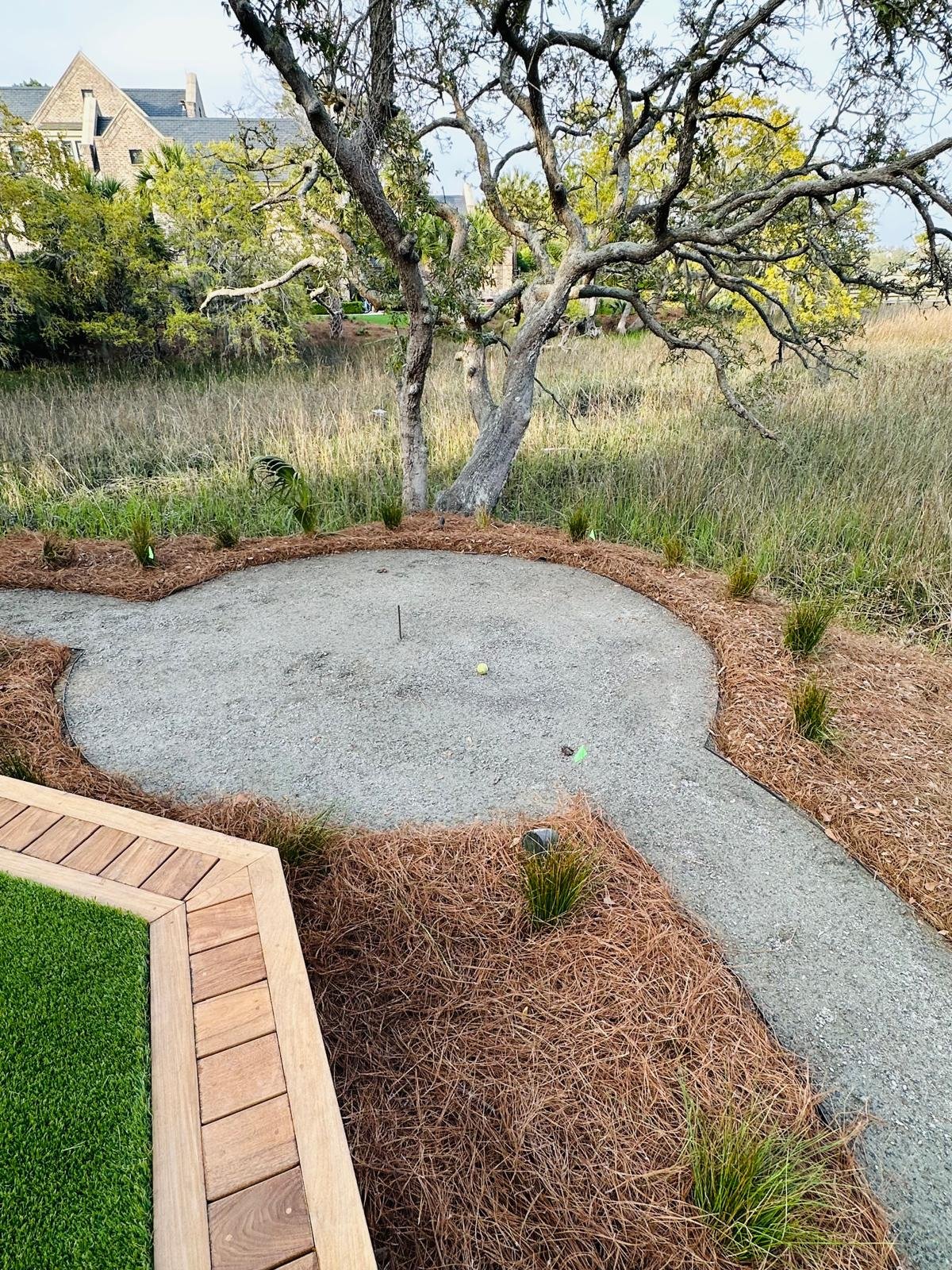 Mulch and decorative ground cover installation
